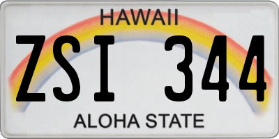HI license plate ZSI344