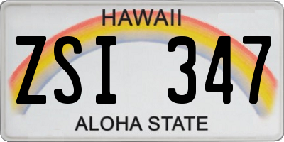 HI license plate ZSI347