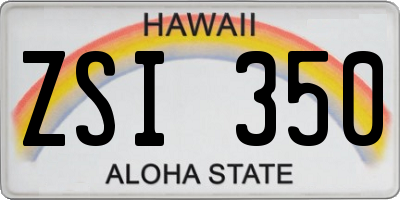 HI license plate ZSI350