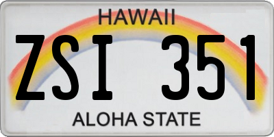 HI license plate ZSI351