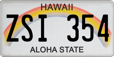 HI license plate ZSI354