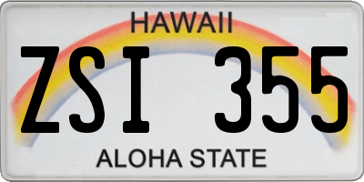 HI license plate ZSI355