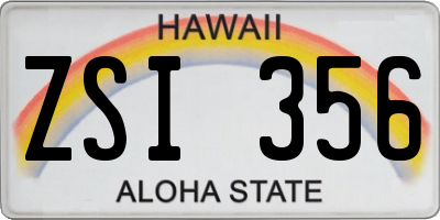 HI license plate ZSI356