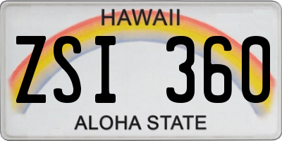 HI license plate ZSI360
