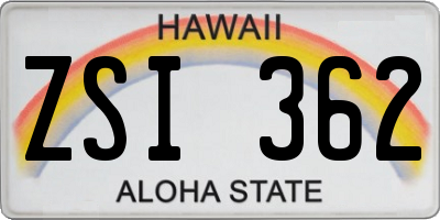 HI license plate ZSI362