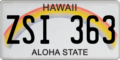 HI license plate ZSI363