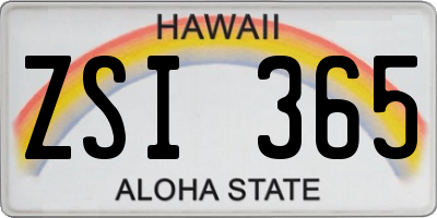 HI license plate ZSI365