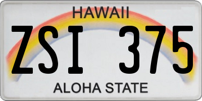 HI license plate ZSI375