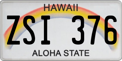 HI license plate ZSI376
