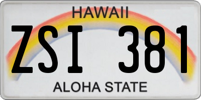 HI license plate ZSI381