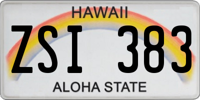 HI license plate ZSI383