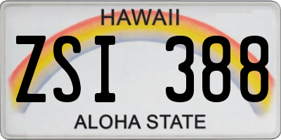 HI license plate ZSI388