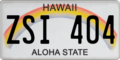 HI license plate ZSI404