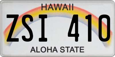 HI license plate ZSI410