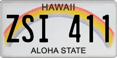 HI license plate ZSI411