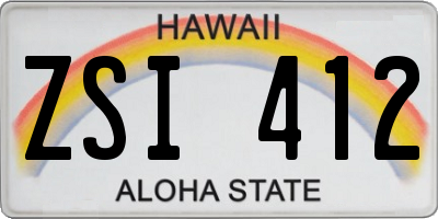 HI license plate ZSI412