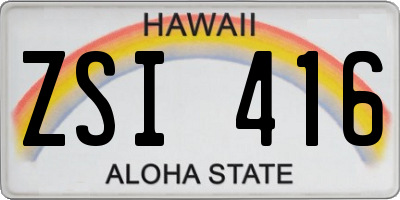 HI license plate ZSI416