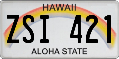 HI license plate ZSI421