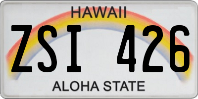 HI license plate ZSI426