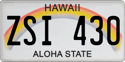 HI license plate ZSI430