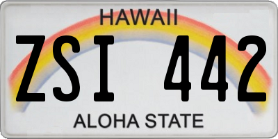 HI license plate ZSI442