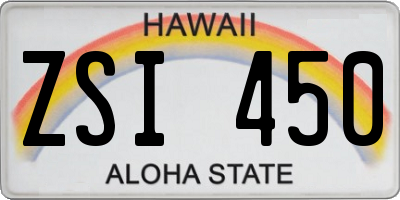 HI license plate ZSI450