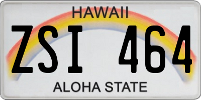 HI license plate ZSI464