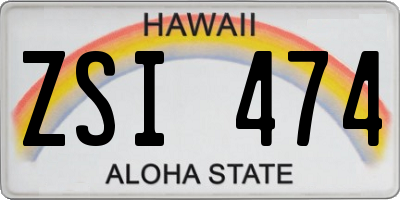HI license plate ZSI474