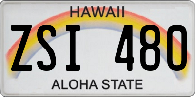 HI license plate ZSI480