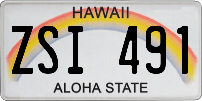 HI license plate ZSI491