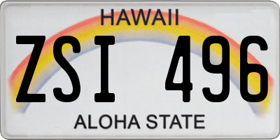 HI license plate ZSI496