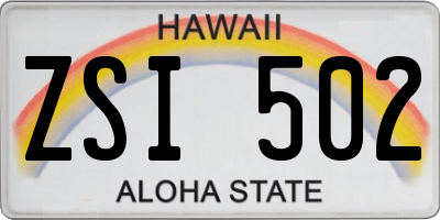 HI license plate ZSI502