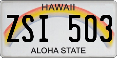 HI license plate ZSI503