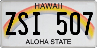 HI license plate ZSI507