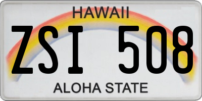 HI license plate ZSI508