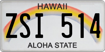HI license plate ZSI514