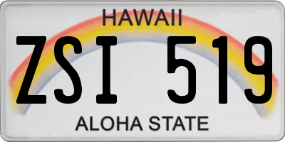 HI license plate ZSI519