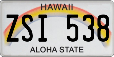HI license plate ZSI538