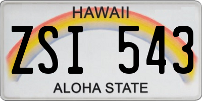 HI license plate ZSI543