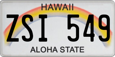 HI license plate ZSI549