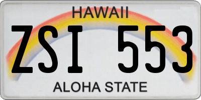 HI license plate ZSI553