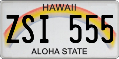 HI license plate ZSI555