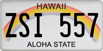 HI license plate ZSI557
