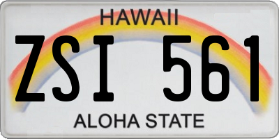 HI license plate ZSI561