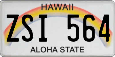 HI license plate ZSI564