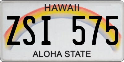 HI license plate ZSI575