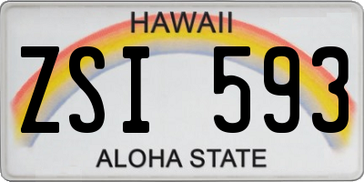 HI license plate ZSI593