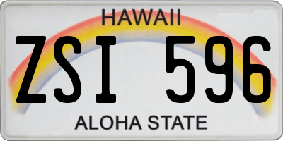 HI license plate ZSI596