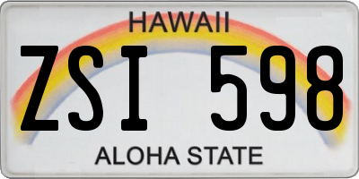 HI license plate ZSI598