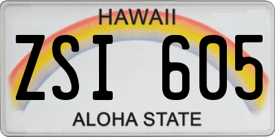 HI license plate ZSI605
